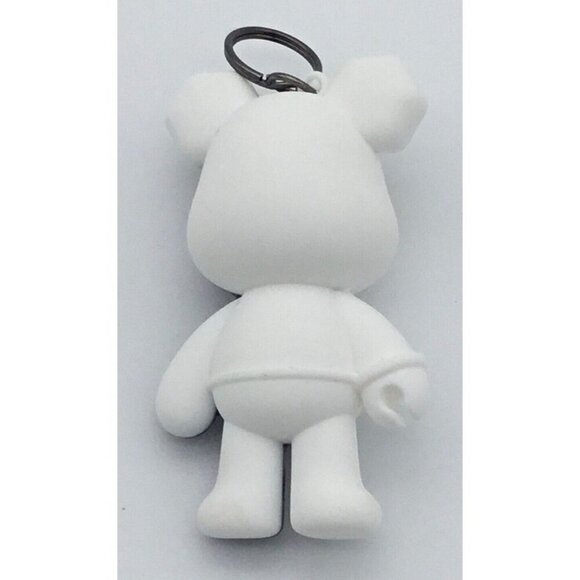 Cartoon Divided Body Fashion Punk Bear Keyring Bag Pendant NWOT Black & White - Picture 3 of 4
